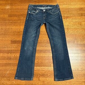 Royal Blue Bootcut Jeans‎ Women's Size 9x30 Embroidered Pockets Stretch Denim